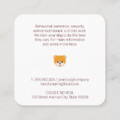 Hondenzitting | hondentrainer vierkante visitekaartje (Achterkant)