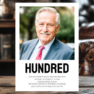 Honderd 100ste verjaardag vet type foto kaart