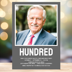 Honderd 100ste verjaardag vet type foto kaart