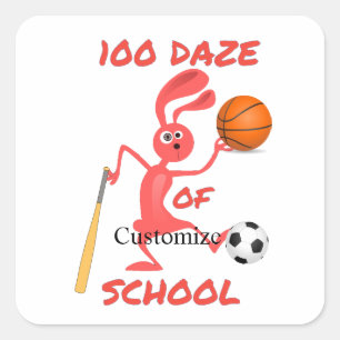 Honderd Daze van School Thunder_Cove Vierkante Sticker