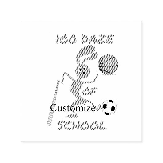 Honderd Daze van School Thunder_Cove Zelfinktende Stempel (Design)