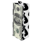 Honderd dollar Bill geschenkzak Wijn Cadeautas (Voorkant Gekanteld)