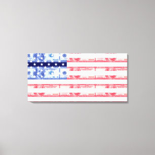 Honderd dollarbiljetten Amerikaanse vlag Canvas Afdruk