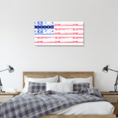 Honderd dollarbiljetten Amerikaanse vlag Canvas Afdruk (Insitu (Slaapkamer))