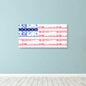 Honderd dollarbiljetten Amerikaanse vlag Canvas Afdruk (Insitu (Houten vloer))