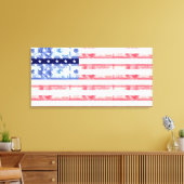 Honderd dollarbiljetten Amerikaanse vlag Canvas Afdruk (Insitu (Woonkamer))
