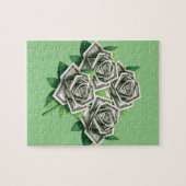 honderd dollarbiljetten origami rozen geld kunst legpuzzel (Horizontaal)