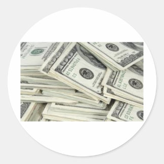 Honderd dollarbiljetten ronde sticker