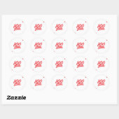 honderd emoji ronde sticker (Vel)