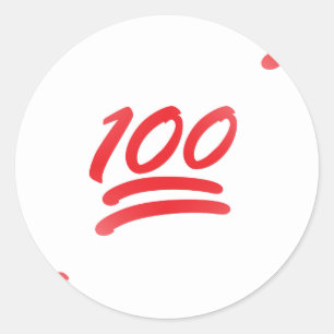 honderd emoji ronde sticker