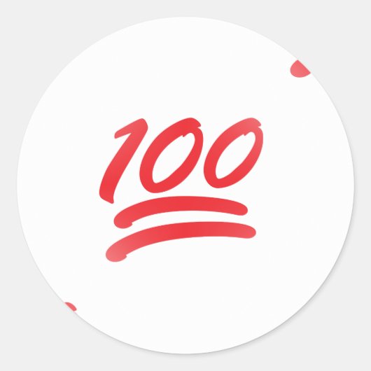 honderd emoji ronde sticker (Voorkant)
