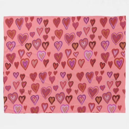 Honderd hart Fleece Blanket (Voorkant (Horizontaal))