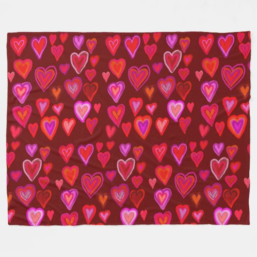 Honderd hart Fleece Blanket (Voorkant (Horizontaal))