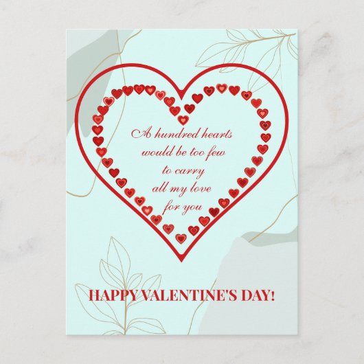 Honderd hart, Valentijn Briefkaart (Voorkant)
