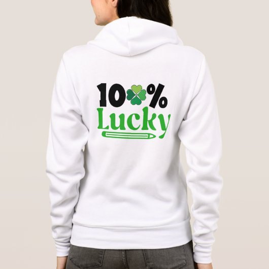Honderd Procent Lucky St. Patrick's Day -61101 Hoodie (Achterkant)
