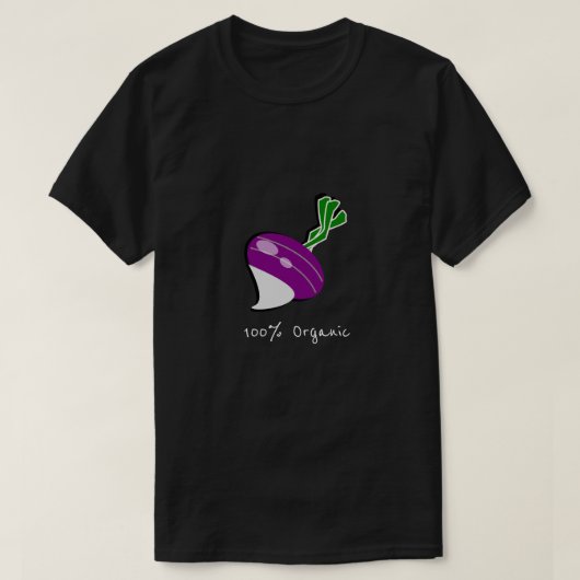 Honderd procent organische slogan met turnip t-shirt (Design voorkant)