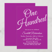 Honderd script Donkerroze 100e verjaardag Kaart (Voorkant / Achterkant)