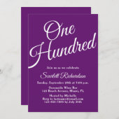 Honderd script herfst Paarse 100ste verjaardag Kaart (Voorkant / Achterkant)