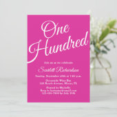 Honderd script roze 100ste verjaardagsfeest kaart (Staand voorkant)