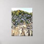 Honderden huizen Kayakoy Fethiye schilderen Canvas Afdruk (Voorkant)