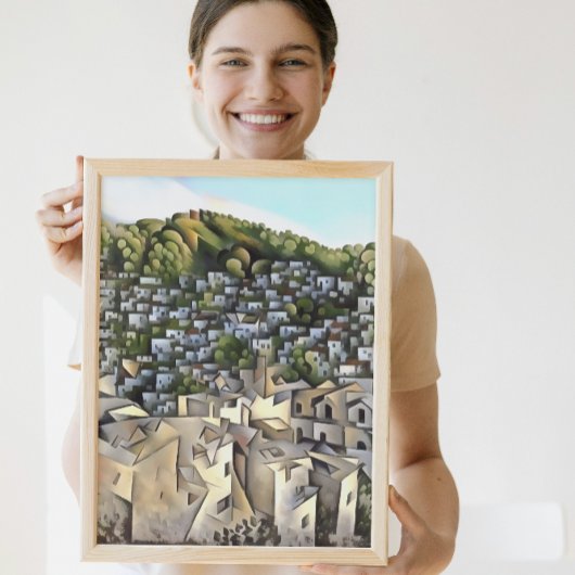 Honderden huizen Kayakoy Fethiye schilderen Canvas Afdruk