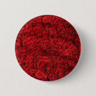 Honderden mooie rode rozen ronde button 5,7 cm