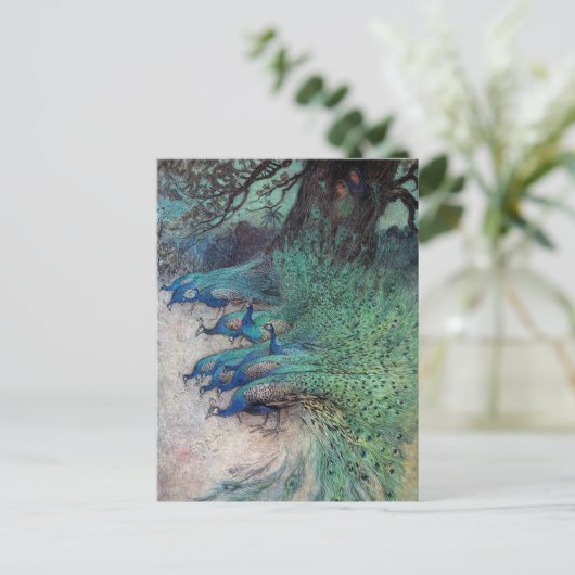 Honderden Peacocks Warwick Goble Briefkaart (Staand voorkant)