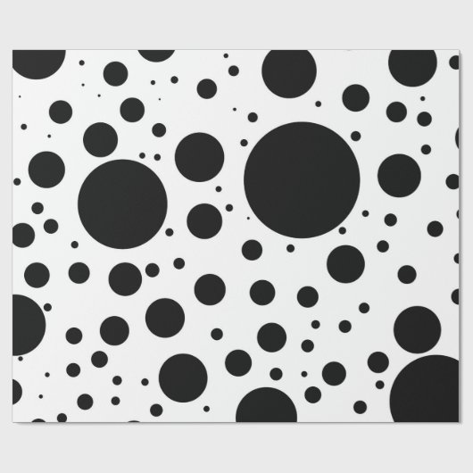 Honderden Zwarte Stip en Cirkels in Variërende Cadeaupapier (Vlak)