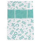 honderdjarig 100ste Blauwgroen Willekeurig Nummerp Medium Cadeauzakje (Achterkant)