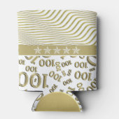 honderdjarige, 100ste verjaardag goud en wit patro blikjeskoeler (Achterkant)