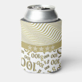 honderdjarige, 100ste verjaardag goud en wit patro blikjeskoeler (Blikje Achterkant)