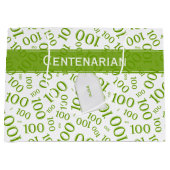 Honderdjarige 100ste verjaardag Green Collage Patt Groot Cadeauzakje (Voorkant)