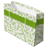 Honderdjarige 100ste verjaardag Green Collage Patt Groot Cadeauzakje (Achterkant Gekanteld)