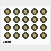 honderdjarige 100ste verjaardag zwart en goud them ronde sticker (Vel)
