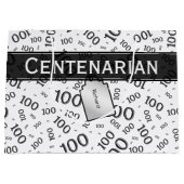 honderdjarige 100ste verjaardag zwart nummerpatroo groot cadeauzakje (Voorkant)