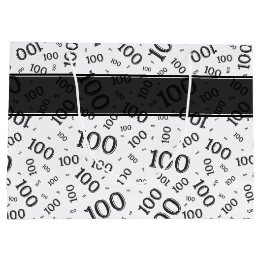 honderdjarige 100ste verjaardag zwart nummerpatroo groot cadeauzakje (Achterkant)