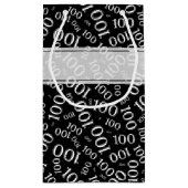 honderdjarige 100ste verjaardag zwart nummerpatroo klein cadeauzakje (Achterkant)