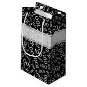 honderdjarige 100ste verjaardag zwart nummerpatroo klein cadeauzakje (Achterkant Gekanteld)