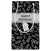 honderdjarige 100ste verjaardag zwart nummerpatroo klein cadeauzakje (Voorkant)