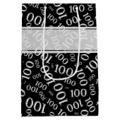 honderdjarige 100ste verjaardag zwart nummerpatroo medium cadeauzakje (Achterkant)