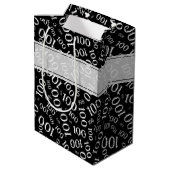 honderdjarige 100ste verjaardag zwart nummerpatroo medium cadeauzakje (Achterkant Gekanteld)