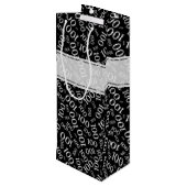 honderdjarige 100ste verjaardag zwart nummerpatroo wijn cadeautas (Achterkant Gekanteld)