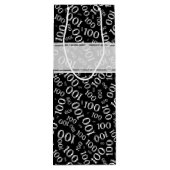 honderdjarige 100ste verjaardag zwart nummerpatroo wijn cadeautas (Achterkant)