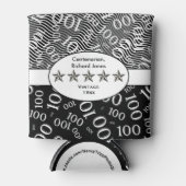 honderdjarige, 100ste verjaardag zwart-wit blikjeskoeler (Voorkant)