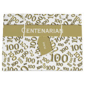 honderdste 100ste gouden willekeurig nummerpatroon groot cadeauzakje (Voorkant)