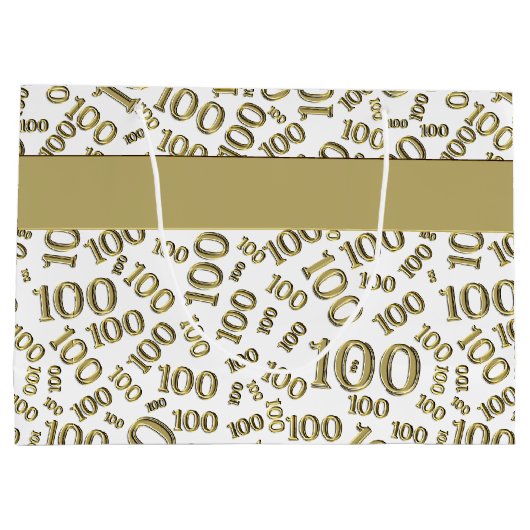 honderdste 100ste gouden willekeurig nummerpatroon groot cadeauzakje (Achterkant)