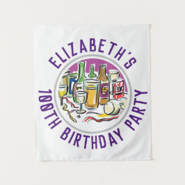 Honderdste verjaardag Wandtapijt Wandkleed