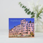 Hondertwasser op Magdeburg foto Briefkaart (Staand voorkant)