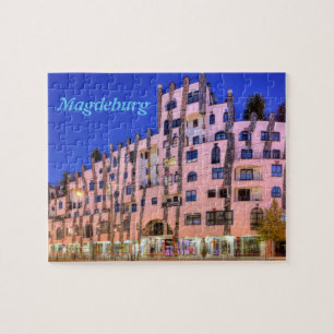 Hondertwasser op Magdeburg foto Legpuzzel