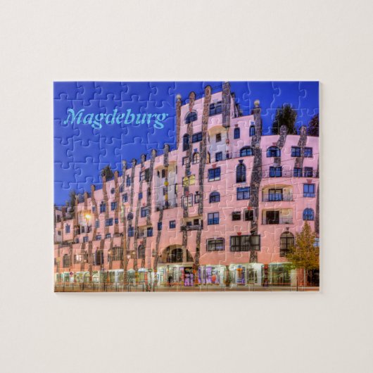 Hondertwasser op Magdeburg foto Legpuzzel (Horizontaal)